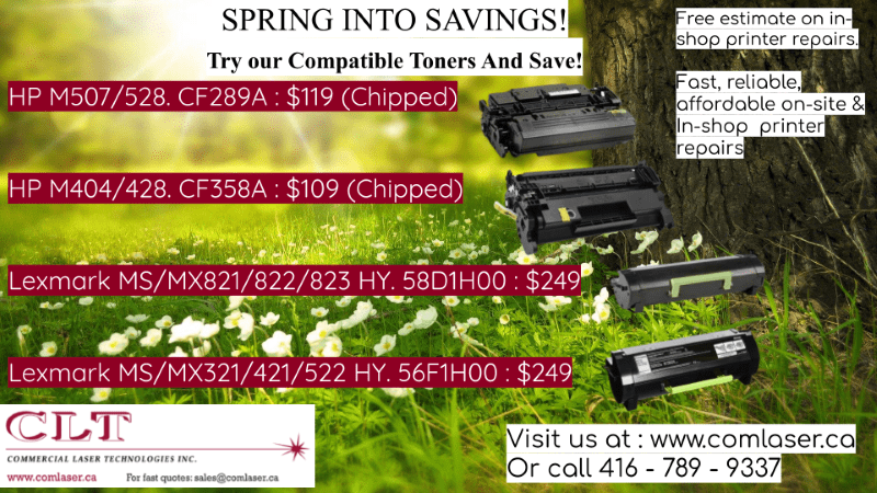 Spring Specials Compatible or refilled toner cartridges