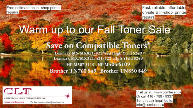 Fall Specials Compatible or refilled toner cartridges