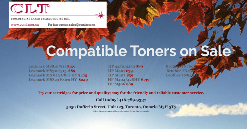 Compatible Toner Fall Specials 2025